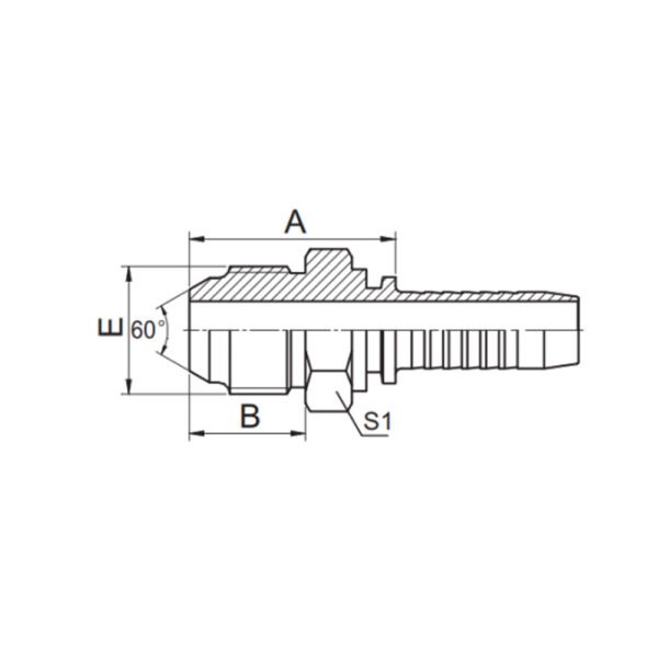 JIS METRIC MALE 60° CONE SEAT
