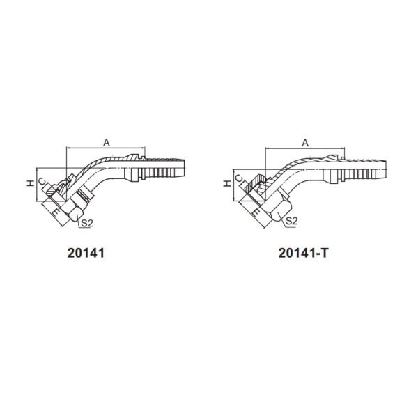 45°METRIC FEMALE MULTISEAL