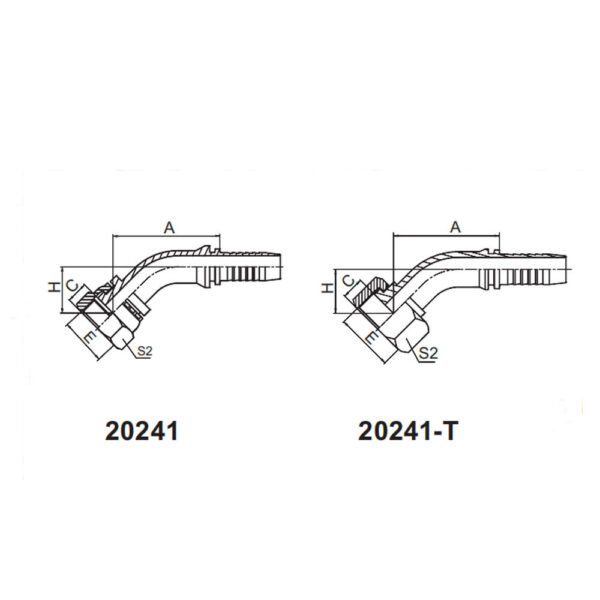 45°METRIC FEMALE FLAT SEAT  REF. GB/T9065.3