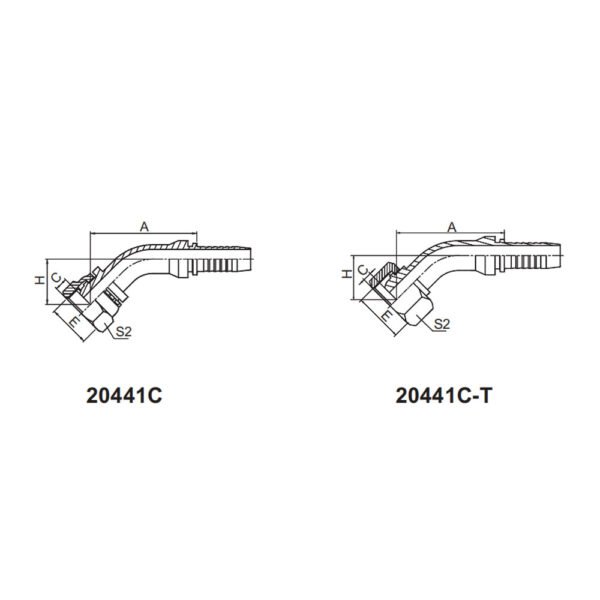 45° METRIC FEMALE 24° MULTISEAL L.T. DIN 3868