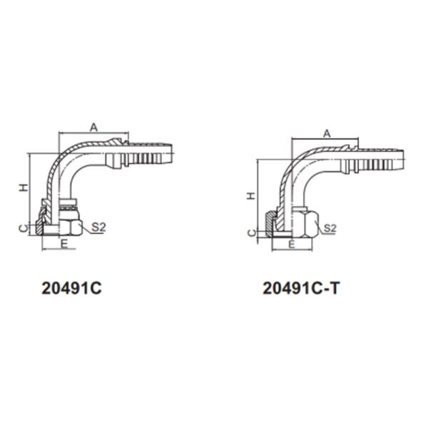 90° METRIC FEMALE 24° MULTISEAL L.T. DIN 3868