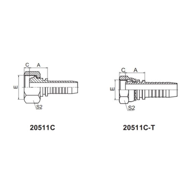 METRIC FEMALE 24° MULTISEAL H.T. DIN 3868