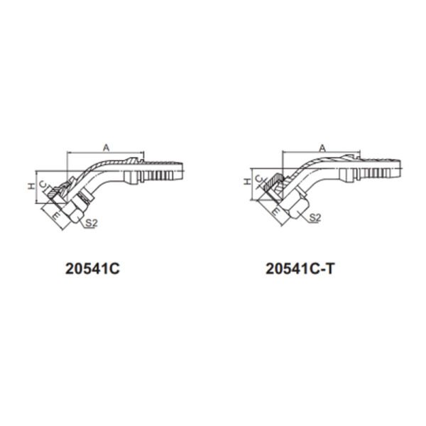 45° METRIC FEMALE 24°MULTISEAL H.T. DIN 3868