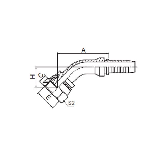 45° BSP FEMALE FLAT SEAT