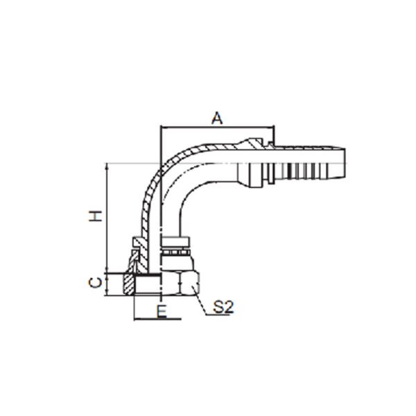 90° BSP FEMALE FLAT SEAT