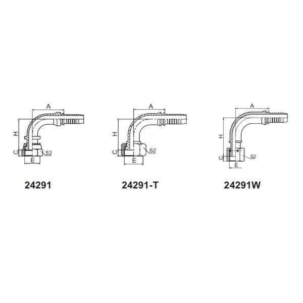 90° ORFS FEMALE FLAT SEAT ISO 12151-1 SAE J516