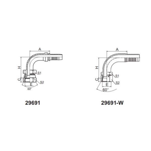 JIS GAS FEMALE 60° CONE SEAT JIS B8363