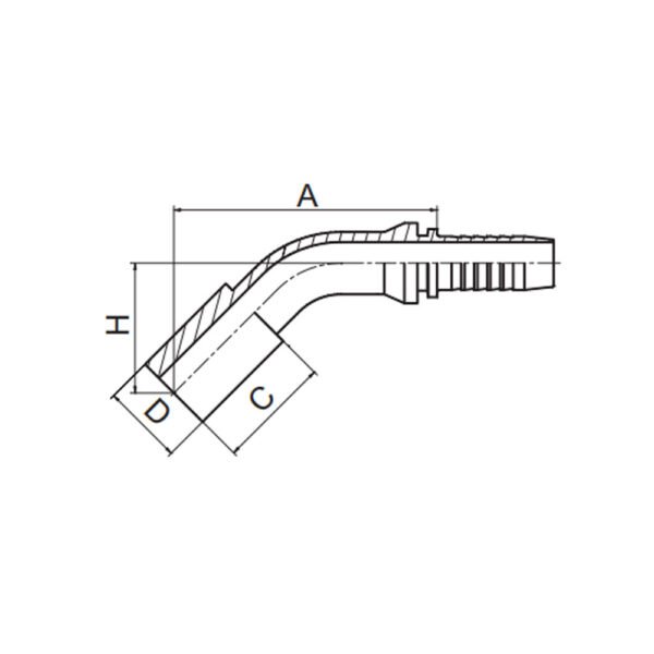 45° METRIC STANDPIPE STRAIGHT