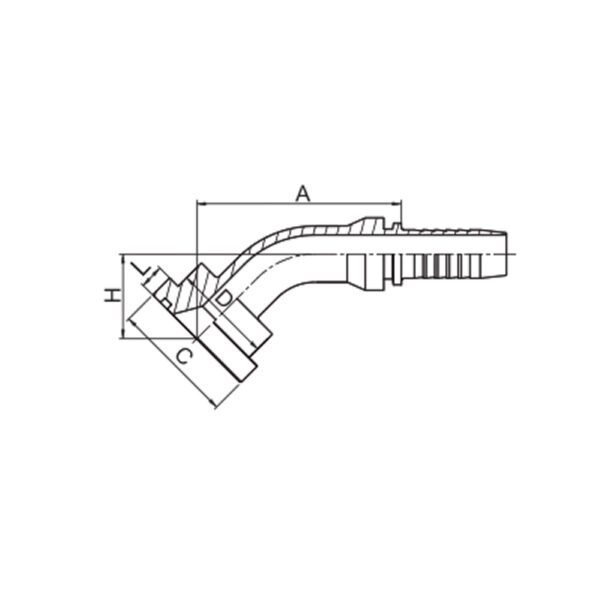 45° SAE FLANGE 6000PSI ISO 12151-3-SAE J516