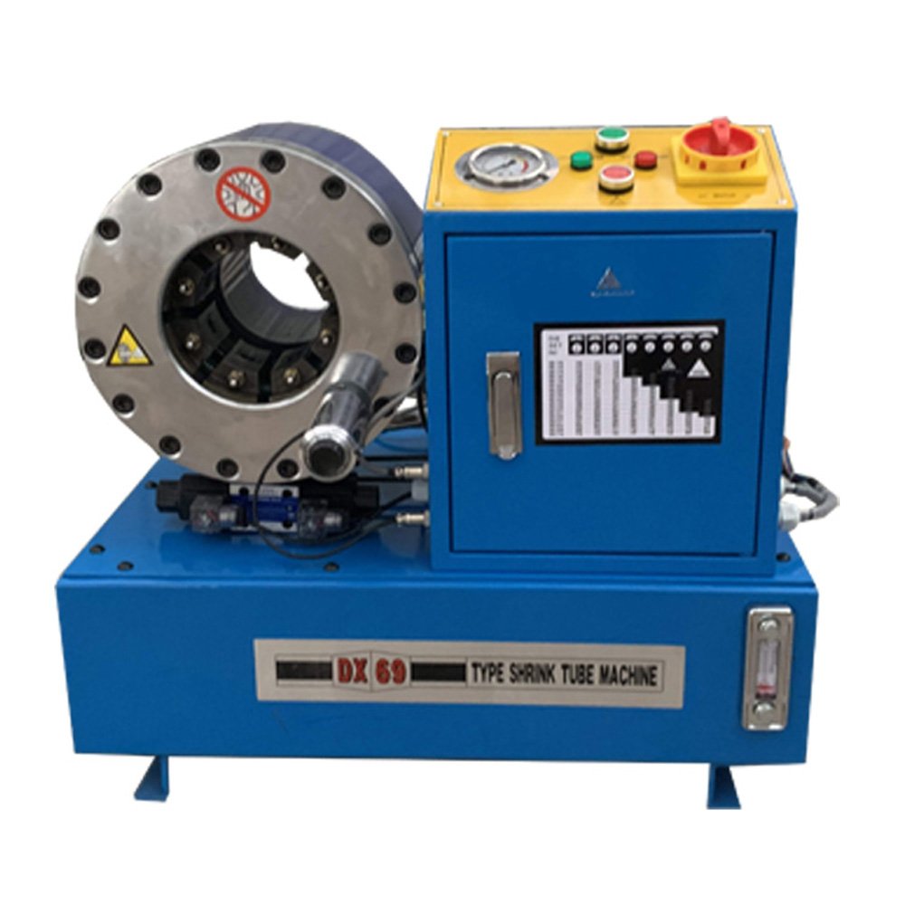 CYT 110V single phase hose crimper for hydraulic hoses and technical spec sheet, delivering 449T force for 2 inch workshop repairs.