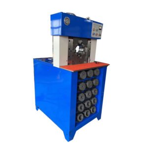 CYT-120A heavy-duty industrial hose crimping equipment delivering 1500T force to swage 3 inch hoses, featuring a built-in die rack