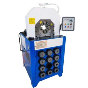 CYT-51A 1000T hydraulic hose crimper for shop press fabrication, featuring 13 die sets and foot pedal for 2 inch assembly.