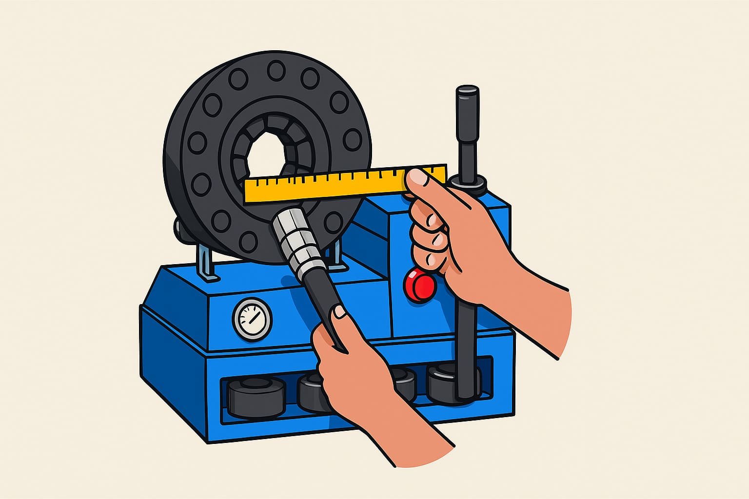 Correct hose crimping process