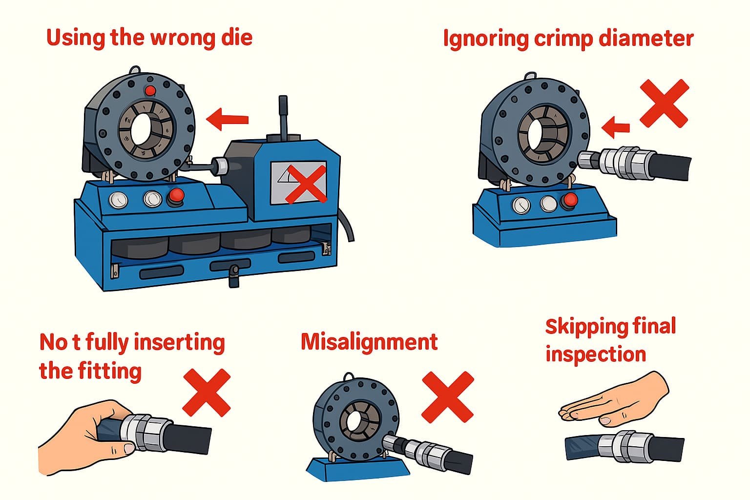 Common hose crimping mistakes to avoid