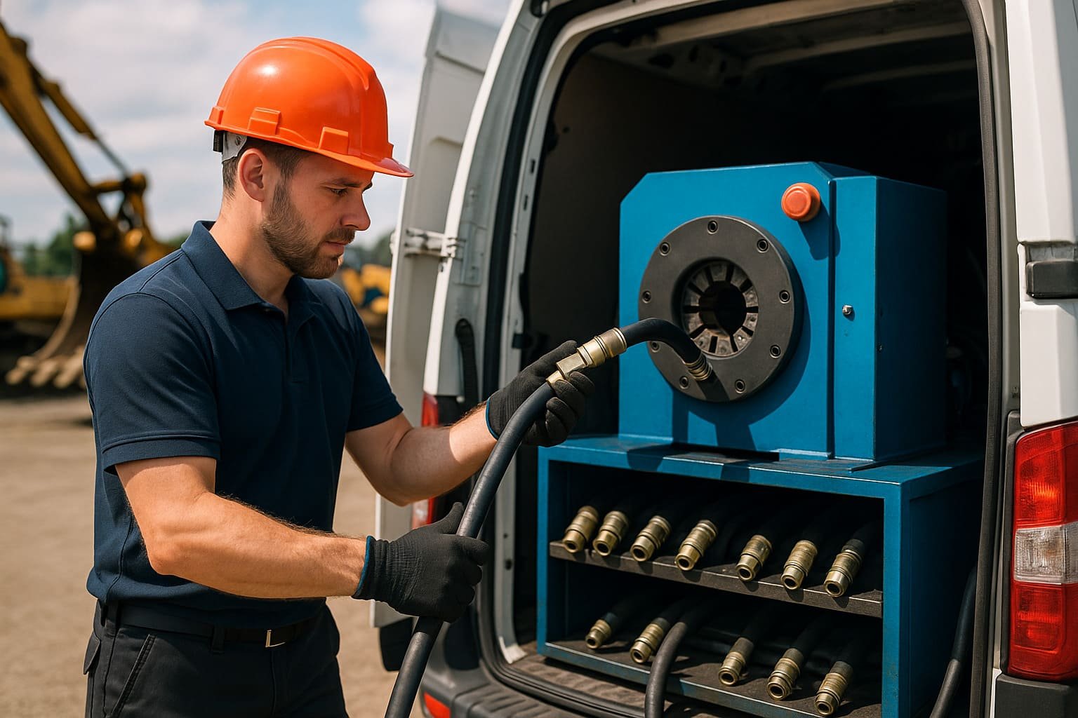 on-site hydraulic hose repair