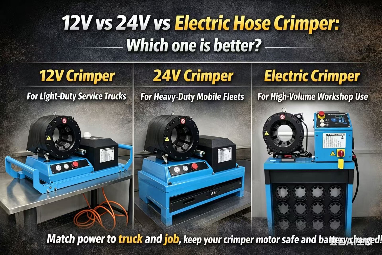 12V 24V Electric Crimper comparison