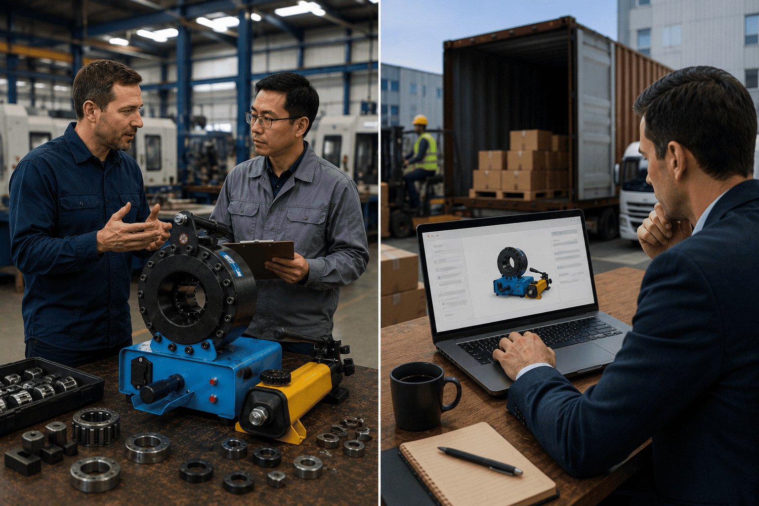 Ordering hydraulic crimping machines from manufacturers