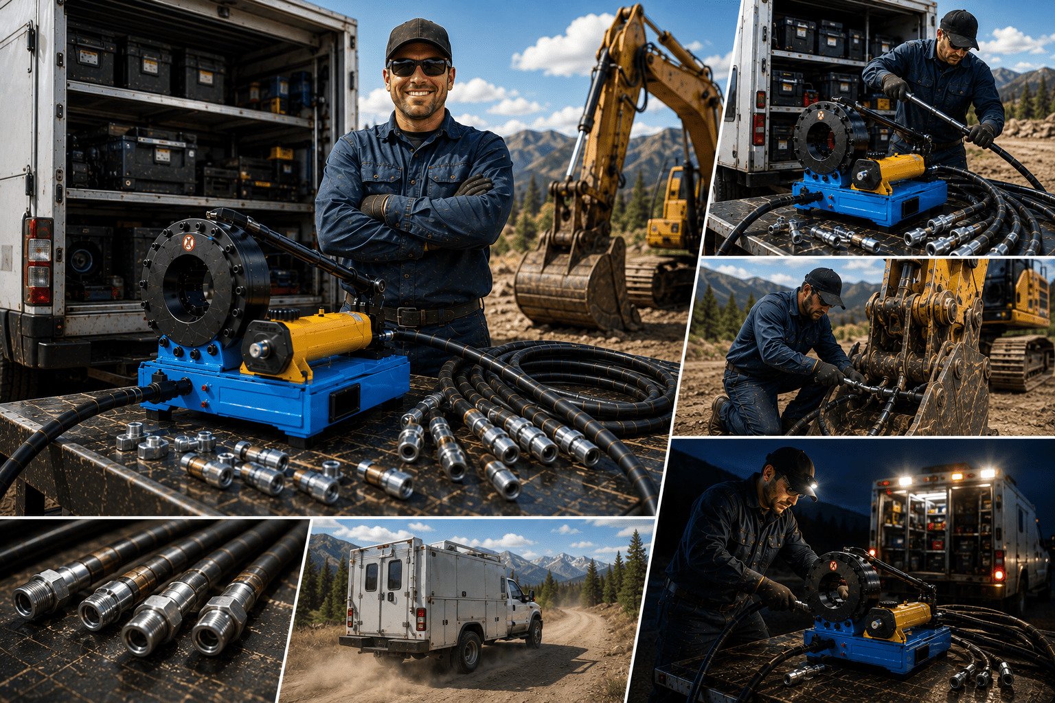 CYT manual hydraulic hose crimper giving mobile mechanics a competitive advantage in field service and 24/7 onsite repairs.
