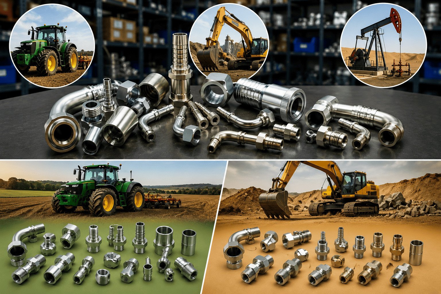 Common hydraulic hose fittings selection