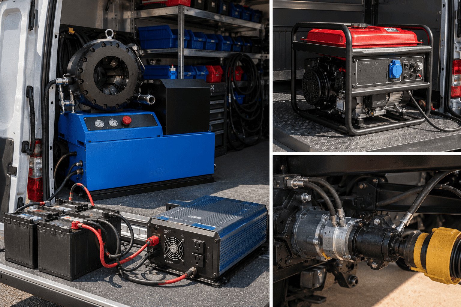 Power supply configuration examples Power supply options for mobile crimpers